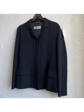 Max Mara Structured Cinched Black Blazer | Medium